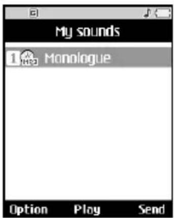 My sounds 1 Monologue Option Play Send