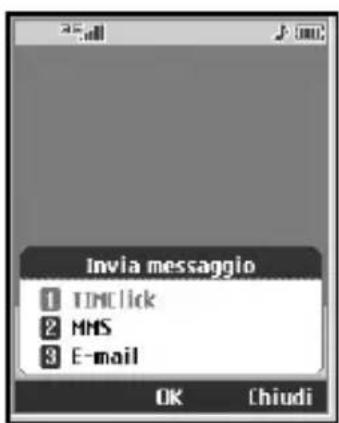 Invia messaggio 1 TIMEClick 2 MHS 3 E-mail OK Chiudi