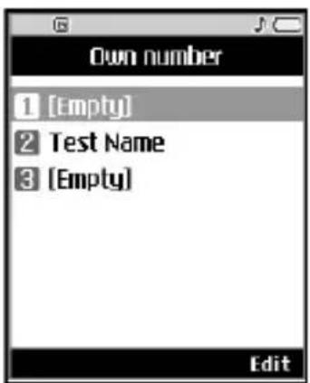 Own number 1 [Empty] 2 Test Name 3 [Empty] Edit