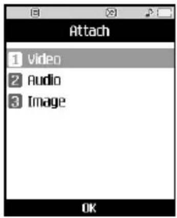 Attach 1 Video 2 Audio 3 Image OK