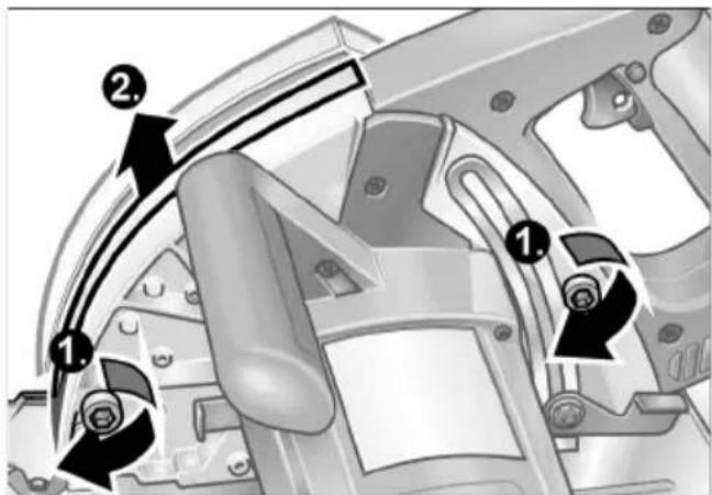 Flex CSM 4060 - Sägeblatt befestigen oder wechseln - 1