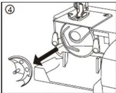 Technical diagram showing mechanical assembly with labeled component 4 and directional arrow indicating motion or force