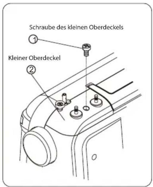 Schraube des kleinen Oberdeckels ① Kleiner Oberdeckel ②