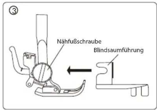 Nähfußschraube Blindsaumführung