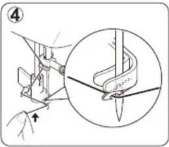 Technical diagram showing a mechanical assembly with an inset close-up of a component detail, labeled with number 4 and an arrow indicating direction.