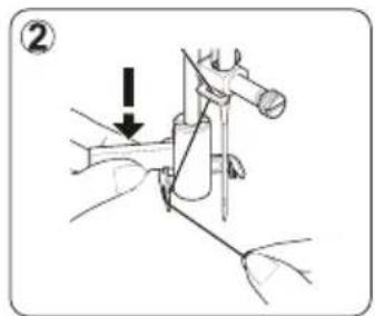 Diagram showing a mechanical device with a downward arrow indicating force or direction, labeled with number 2