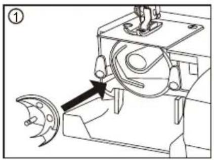 Technical diagram showing mechanical assembly with labeled component (①) and directional arrow indicating motion or force.