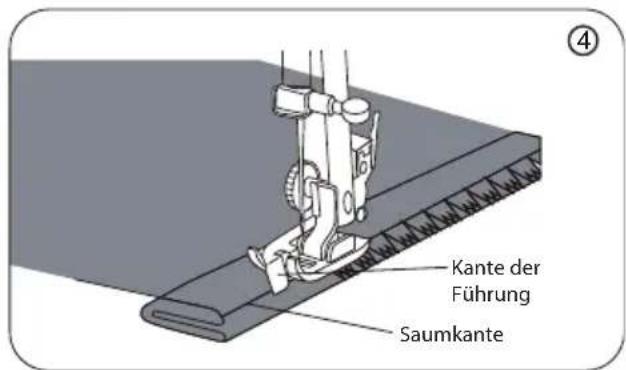 Kante der Führung Saumkante