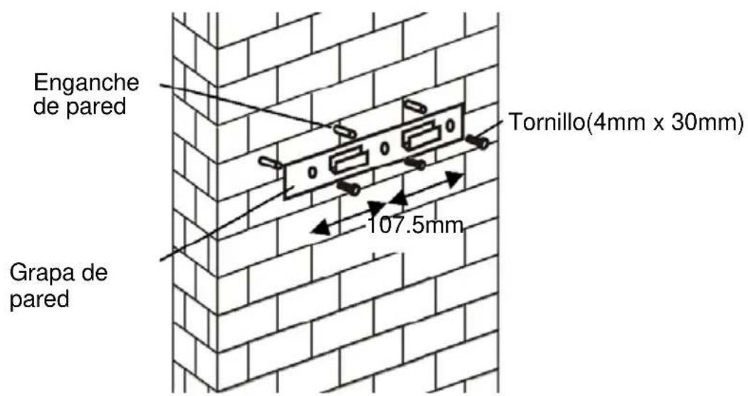 Enganche de pared Tornillo(4mm x 30mm) 107.5mm Grapa de pared