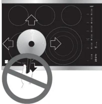 Electronic device display with circular components and a prohibition symbol overlay