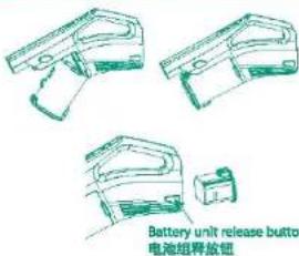 Battery unit release button 电池组释按钮