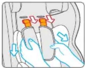 Illustration of hands holding two car seats with arrows indicating movement (no text or symbols)