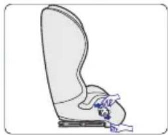 Illustration of a seatbelt with a small object inserted, no text or symbols present