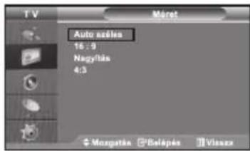 TV Maret Auto széles 16:0 Nagyllás 4:3 Margaritás Belápés Viseux