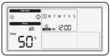Operation Temp. View 50 °C S M T W T F S Time PM 12:00