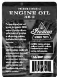 Indian Chief Vintage (2012) - Indian Motorcycle Synthetic 20W50 Engine Oil - 2