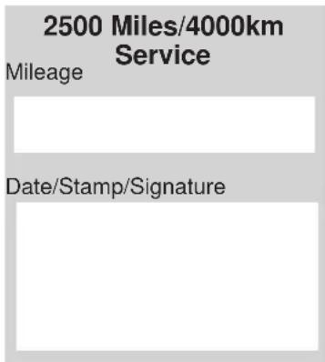 Indian Chief Vintage (2012) - Maintenance Schedule and Records - 2