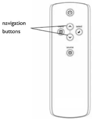 navigation buttons select source