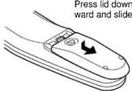 Press lid down ward and slide