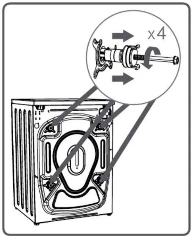 Icecool IC128W - CAPÍTULO -3: INSTALACIÓN DE LA MÁQUINA RETIRANDO LOS TORNILLOS DE SEGURIDAD PARA TRANSPORTE - 1
