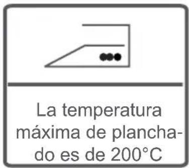 La temperatura máxima de plancha- do es de 200°C