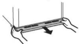 HITACHI R-SF48AMJ - Pull the leg cover and remove it. - 1