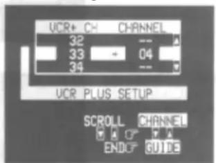UCR+ CH CHANNEL 32 -- 33 - 04 34 -- UCR PLUS SETUP SCROLL CHANNEL F A 0" F A ENDU" SU IDE
