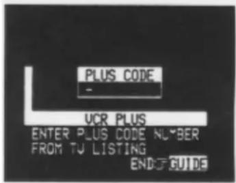 PLUS CODE - UCR PLUS ENTER PLUS CODE NUMBER FROM TV LISTING END:GUIDE