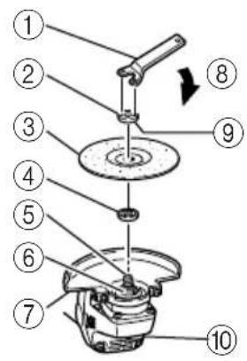 Exploded view diagram of a mechanical assembly with numbered parts for identification