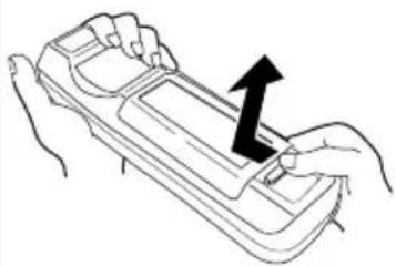 HITACHI CP-X385W - Remove the battery cover - 1