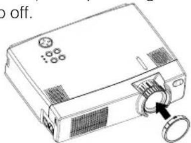 HITACHI CP-X385W - Confirm that the POWER indicator has gone off and then attach the lens cap. - 1