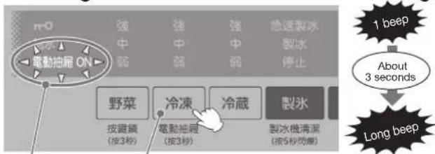 HITACHI R-SF6800B - Enabling the Auto Door function. Disabling the Auto Door function. - 1