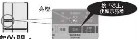 亮燈 按「停止」 使顯示亮燈 的門。