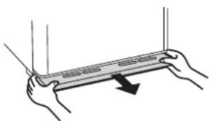HITACHI R-SF6800B - Pull the leg cover and remove it. - 1