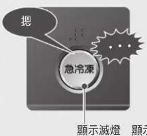 摁 息冷凍 顯示滅燈 顯示