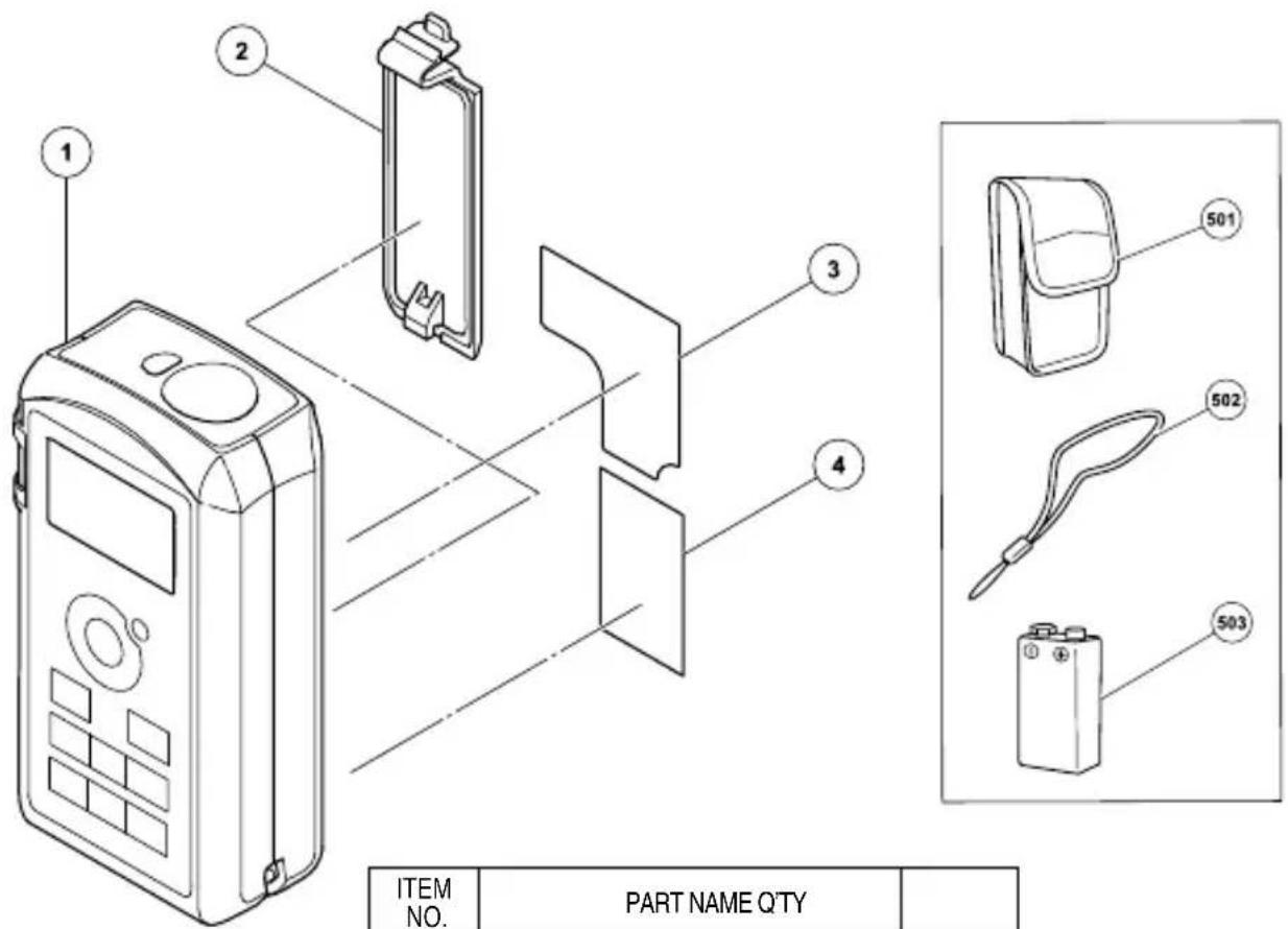 1 2 3 4 501 502 503 ITEM NO. PART NAME QTY