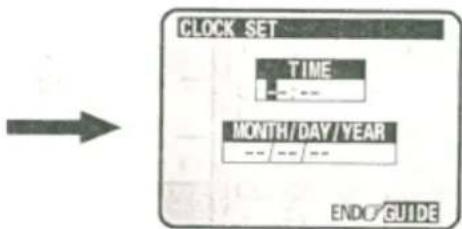 CLOCK SET TIME MONTH/DAY/YEAR ENDO GUIDE