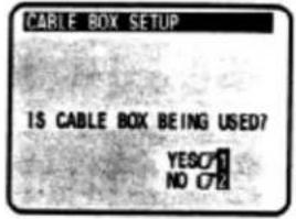 CABLE BOX SETUP IS CABLE BOX BEING USED? YESO! NO 078