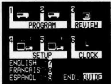 PROGRAM REVIEW 4 5 6 CLOCK ENGLISH FRANCAIS ESPAÑOL END: GUIDE