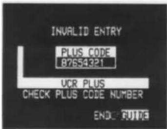 INVALID ENTRY PLUS CODE 82654321 UCR PLUS CHECK PLUS CODE NUMBER END: GUIDE