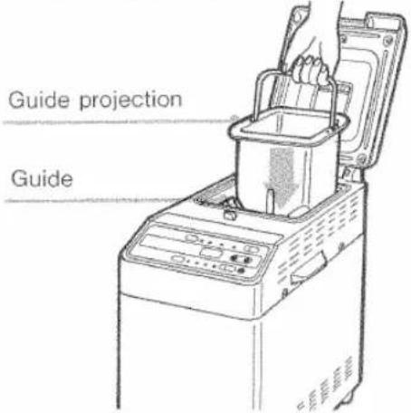 HITACHI HBB101 - Remove the bread pan from the bread maker and install the mixing blade: - 4