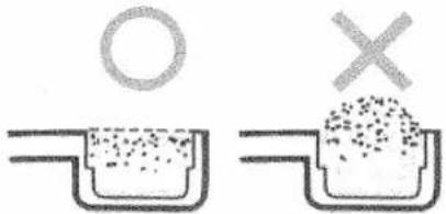Diagram showing two containers with different symbols: a circle above one container and an 'X' above the other, likely indicating a classification or selection.
