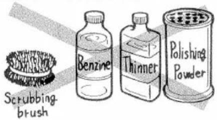 Scrubbing brush Benzine Thinner Polishing Powder
