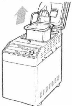 HITACHI HBB101 - Remove the bread pan from the bread maker and install the mixing blade: - 1