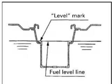 "Level" mark Fuel level line