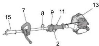 Labeled diagram of a mechanical device with numbered components for identification