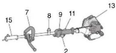 Labeled diagram of a mechanical device with numbered components for identification