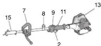 Labeled diagram of a mechanical device with numbered components for identification