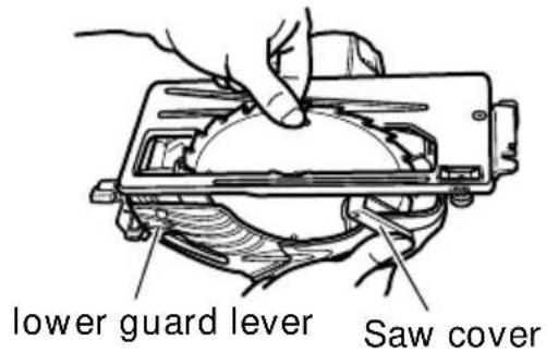 lower guard lever Saw cover