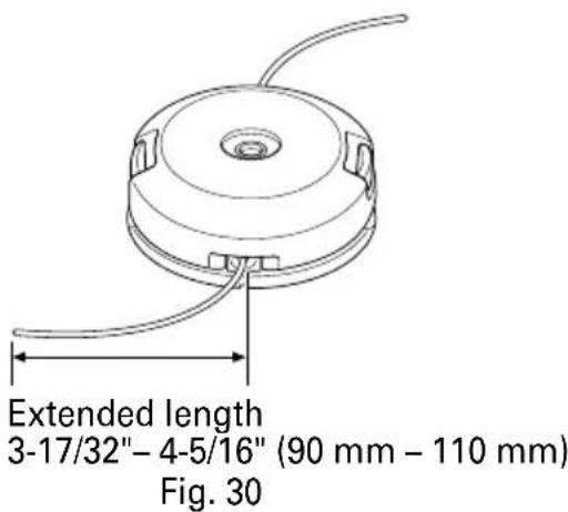 Extended length 3-17/32" - 4-5/16" (90 mm - 110 mm) Fig. 30